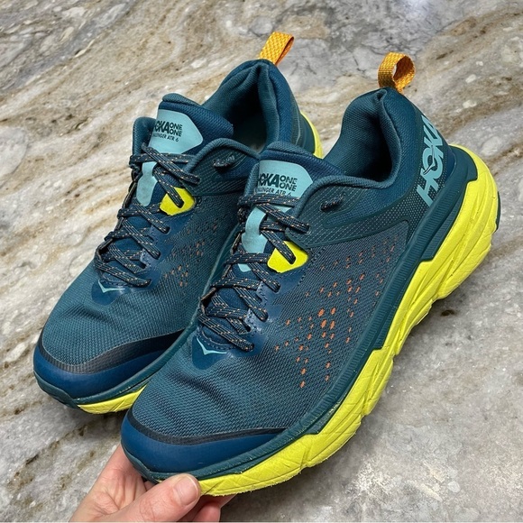 Hoka One One Challenger ATR 6 Hiking Running Shoe Blue Coral Primrose Men’s 9D main image 4